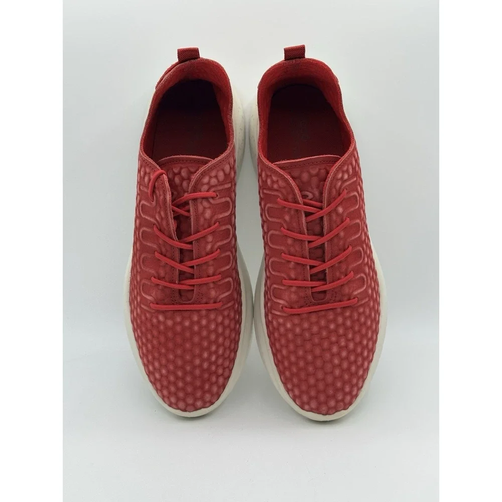 ECCO Therap Shoes Womens 41 Red Nubuck Honeycomb Chunky Platform Sneakers